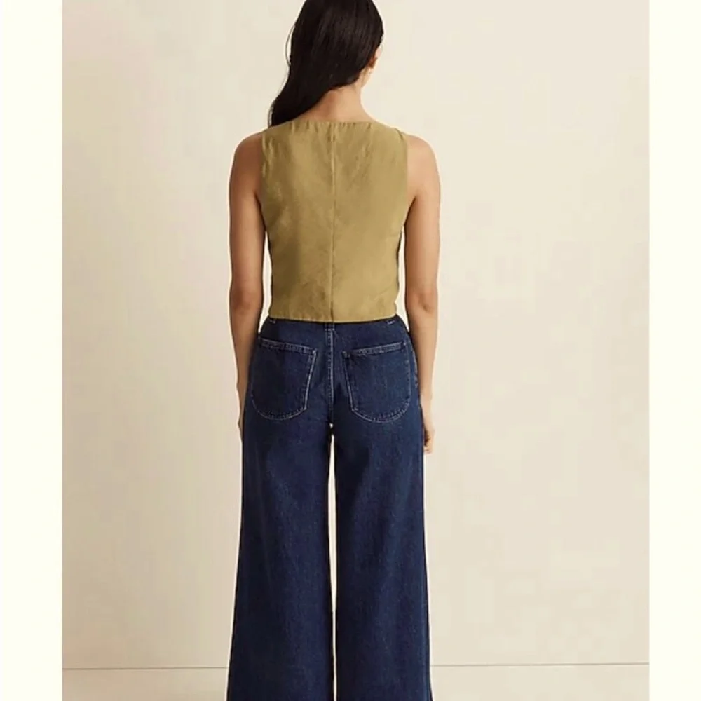 NWT Made-well Crop Vest Khaki Brown size 4 US - Picture 2 of 6